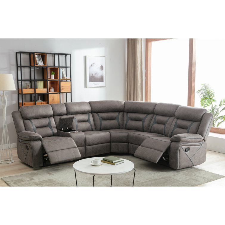 Ebern Designs Ilitia 3 Piece Upholstered Reclining Corner Sofa